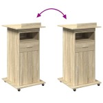 vidaXL Pupitru roți și sertar stejar sonoma 55x55x107cm lemn prelucrat vidaXL Pupitru roți și sertar stejar sonoma 55x55x107cm lemn prelucrat