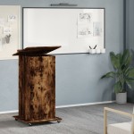 vidaXL Pupitru roți/sertar stejar fumuriu 55x55x107 cm lemn prelucrat vidaXL Pupitru roți/sertar stejar fumuriu 55x55x107 cm lemn prelucrat