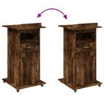 vidaXL Pupitru roți/sertar stejar fumuriu 55x55x107 cm lemn prelucrat vidaXL Pupitru roți/sertar stejar fumuriu 55x55x107 cm lemn prelucrat