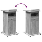 vidaXL Pupitru cu roți și sertar sonoma gri 55x55x107cm lemn prelucrat vidaXL Pupitru cu roți și sertar sonoma gri 55x55x107cm lemn prelucrat