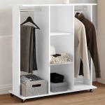 vidaXL Șifonier cu roți, alb, 102x38x110 cm, lemn prelucrat vidaXL Șifonier cu roți, alb, 102x38x110 cm, lemn prelucrat