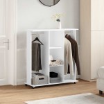vidaXL Șifonier cu roți, alb, 102x38x110 cm, lemn prelucrat vidaXL Șifonier cu roți, alb, 102x38x110 cm, lemn prelucrat