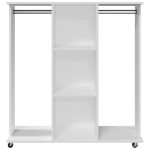 vidaXL Șifonier cu roți, alb, 102x38x110 cm, lemn prelucrat vidaXL Șifonier cu roți, alb, 102x38x110 cm, lemn prelucrat