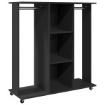 vidaXL Șifonier cu roți, negru, 102x38x110 cm, lemn prelucrat vidaXL Șifonier cu roți, negru, 102x38x110 cm, lemn prelucrat