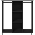 vidaXL Șifonier cu roți, negru, 102x38x110 cm, lemn prelucrat vidaXL Șifonier cu roți, negru, 102x38x110 cm, lemn prelucrat