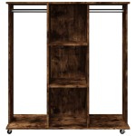 vidaXL Șifonier cu roți, stejar fumuriu, 102x38x110 cm, lemn prelucrat vidaXL Șifonier cu roți, stejar fumuriu, 102x38x110 cm, lemn prelucrat