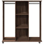 vidaXL Șifonier cu roți, stejar maro, 102x38x110 cm, lemn prelucrat vidaXL Șifonier cu roți, stejar maro, 102x38x110 cm, lemn prelucrat