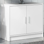 vidaXL Dulap de chiuvetă, alb, 63x29x55 cm, lemn prelucrat vidaXL Dulap de chiuvetă, alb, 63x29x55 cm, lemn prelucrat