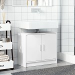 vidaXL Dulap de chiuvetă, alb, 63x29x55 cm, lemn prelucrat vidaXL Dulap de chiuvetă, alb, 63x29x55 cm, lemn prelucrat