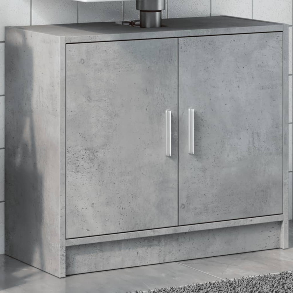 vidaXL Dulap de chiuvetă, gri beton, 63x29x55 cm, lemn prelucrat
