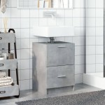 vidaXL Dulap de chiuvetă, gri beton, 40x37x59 cm, lemn prelucrat vidaXL Dulap de chiuvetă, gri beton, 40x37x59 cm, lemn prelucrat