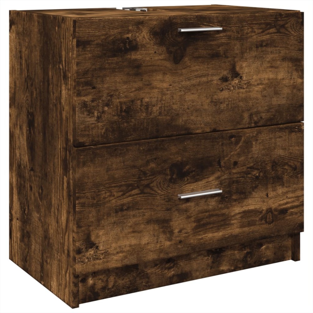 vidaXL Dulap de chiuvetă, stejar afumat, 59x37x59 cm, lemn prelucrat