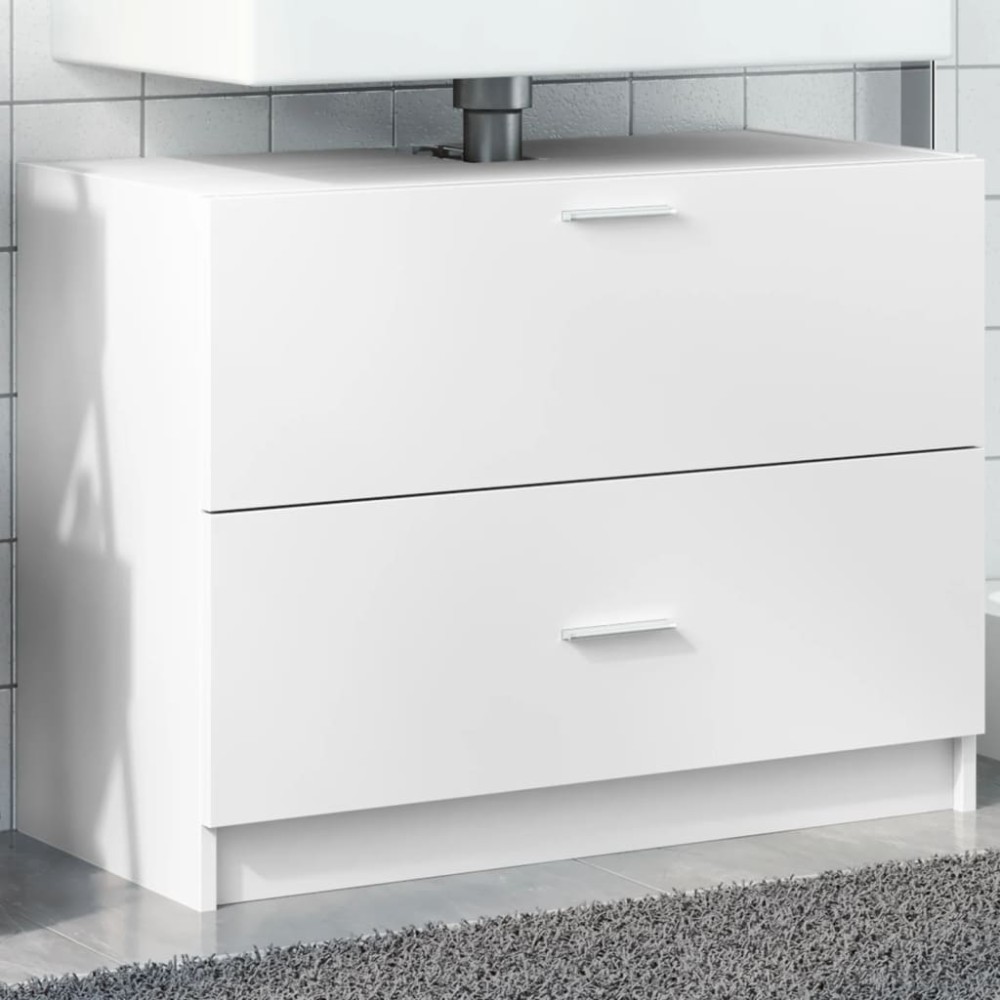 vidaXL Dulap de chiuvetă, alb, 78x37x59 cm, lemn prelucrat