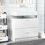 vidaXL Dulap de chiuvetă, alb, 78x37x59 cm, lemn prelucrat vidaXL Dulap de chiuvetă, alb, 78x37x59 cm, lemn prelucrat