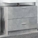 vidaXL Dulap de chiuvetă, gri beton, 78x37x59 cm, lemn prelucrat vidaXL Dulap de chiuvetă, gri beton, 78x37x59 cm, lemn prelucrat