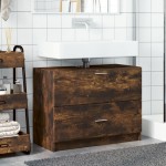 vidaXL Dulap de chiuvetă, stejar afumat, 78x37x59 cm, lemn prelucrat vidaXL Dulap de chiuvetă, stejar afumat, 78x37x59 cm, lemn prelucrat