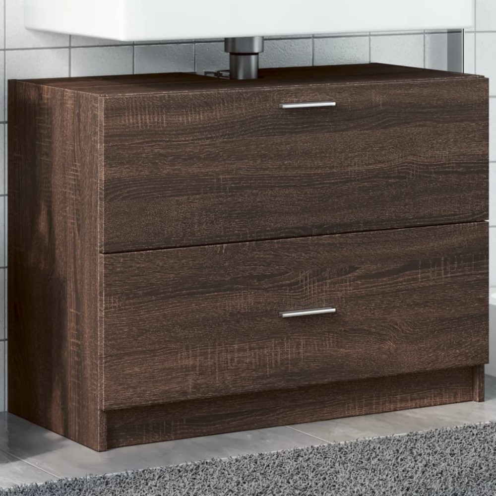 vidaXL Dulap de chiuvetă, stejar maro, 78x37x59 cm, lemn prelucrat