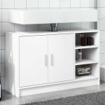 vidaXL Dulap de chiuvetă, alb, 90x29x55 cm, lemn prelucrat vidaXL Dulap de chiuvetă, alb, 90x29x55 cm, lemn prelucrat