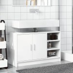 vidaXL Dulap de chiuvetă, alb, 90x29x55 cm, lemn prelucrat vidaXL Dulap de chiuvetă, alb, 90x29x55 cm, lemn prelucrat