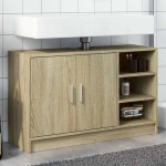vidaXL Dulap de chiuvetă, stejar sonoma, 90x29x55 cm, lemn prelucrat vidaXL Dulap de chiuvetă, stejar sonoma, 90x29x55 cm, lemn prelucrat