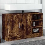 vidaXL Dulap de chiuvetă, stejar fumuriu, 90x29x55 cm, lemn prelucrat vidaXL Dulap de chiuvetă, stejar fumuriu, 90x29x55 cm, lemn prelucrat