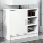 vidaXL Dulap de chiuvetă, alb, 63x29x55 cm, lemn prelucrat vidaXL Dulap de chiuvetă, alb, 63x29x55 cm, lemn prelucrat