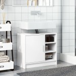 vidaXL Dulap de chiuvetă, alb, 63x29x55 cm, lemn prelucrat vidaXL Dulap de chiuvetă, alb, 63x29x55 cm, lemn prelucrat