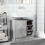 vidaXL Dulap de chiuvetă, gri beton, 63x29x55 cm, lemn prelucrat vidaXL Dulap de chiuvetă, gri beton, 63x29x55 cm, lemn prelucrat