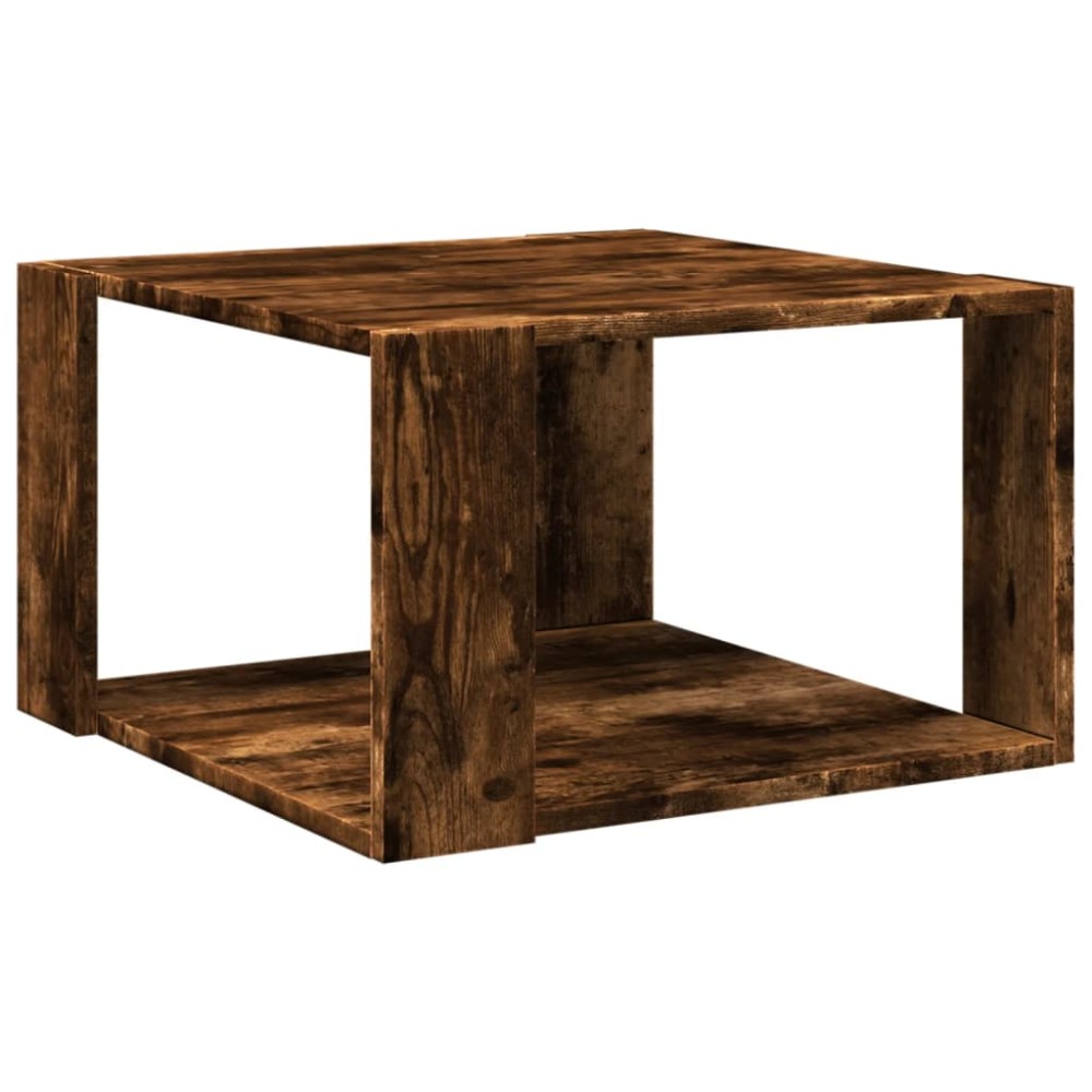 vidaXL Măsuță de cafea, stejar afumat, 51,5x51,5x30 cm, lemn prelucrat