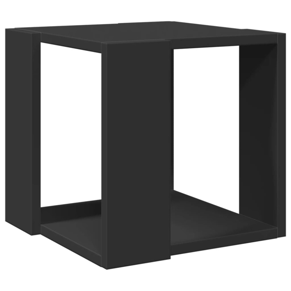 vidaXL Masă de cafea, negru, 32x32x30 cm, lemn prelucrat
