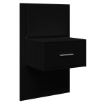 vidaXL Noptieră montată pe perete cu lumini LED, negru