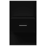 vidaXL Noptieră montată pe perete cu lumini LED, negru