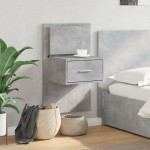 vidaXL Noptieră montată pe perete cu lumini LED, gri beton