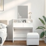 vidaXL Masă de toaletă cu oglindă, alb, 80x41x144,5 cm vidaXL Masă de toaletă cu oglindă, alb, 80x41x144,5 cm