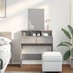 vidaXL Masă de toaletă cu oglindă, gri beton, 80x41x144,5 cm vidaXL Masă de toaletă cu oglindă, gri beton, 80x41x144,5 cm
