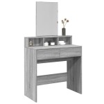 vidaXL Masă de toaletă cu oglindă, gri sonoma, 80x41x144,5 cm vidaXL Masă de toaletă cu oglindă, gri sonoma, 80x41x144,5 cm