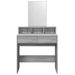 vidaXL Masă de toaletă cu oglindă, gri sonoma, 80x41x144,5 cm vidaXL Masă de toaletă cu oglindă, gri sonoma, 80x41x144,5 cm