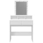 vidaXL Masă de toaletă cu LED, alb, 80x41x144,5 cm vidaXL Masă de toaletă cu LED, alb, 80x41x144,5 cm