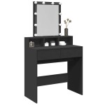vidaXL Masă de toaletă cu LED, negru, 80x41x144,5 cm vidaXL Masă de toaletă cu LED, negru, 80x41x144,5 cm
