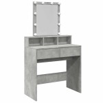 vidaXL Masă de toaletă cu LED, gri beton, 80x41x144,5 cm