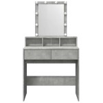 vidaXL Masă de toaletă cu LED, gri beton, 80x41x144,5 cm