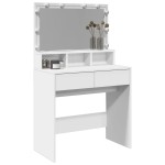 vidaXL Masă de toaletă cu LED, alb, 80x41x134,5 cm vidaXL Masă de toaletă cu LED, alb, 80x41x134,5 cm