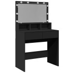 vidaXL Masă de toaletă cu LED, negru, 80x41x134,5 cm vidaXL Masă de toaletă cu LED, negru, 80x41x134,5 cm