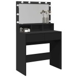 vidaXL Masă de toaletă cu LED, negru, 80x41x134,5 cm vidaXL Masă de toaletă cu LED, negru, 80x41x134,5 cm