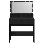vidaXL Masă de toaletă cu LED, negru, 80x41x134,5 cm vidaXL Masă de toaletă cu LED, negru, 80x41x134,5 cm