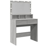 vidaXL Masă de toaletă cu LED, gri sonoma, 80x41x134,5 cm vidaXL Masă de toaletă cu LED, gri sonoma, 80x41x134,5 cm