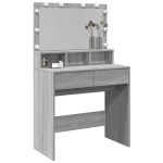 vidaXL Masă de toaletă cu LED, gri sonoma, 80x41x134,5 cm vidaXL Masă de toaletă cu LED, gri sonoma, 80x41x134,5 cm