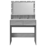 vidaXL Masă de toaletă cu LED, gri sonoma, 80x41x134,5 cm vidaXL Masă de toaletă cu LED, gri sonoma, 80x41x134,5 cm