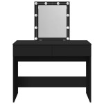 vidaXL Masă de toaletă cu LED, negru, 100x40x130 cm