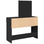 vidaXL Masă de toaletă cu LED, negru, 100x40x130 cm